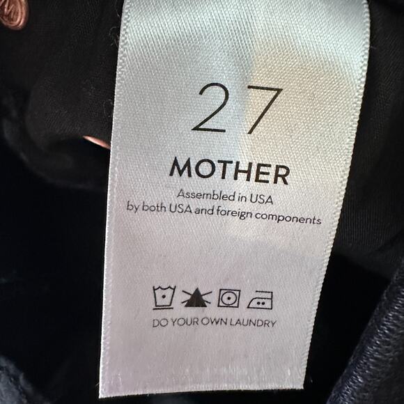Mother High Waisted Looker Ankle Jeans Womens 27 Black Encounters at Night Denim - Picture 7 of 12